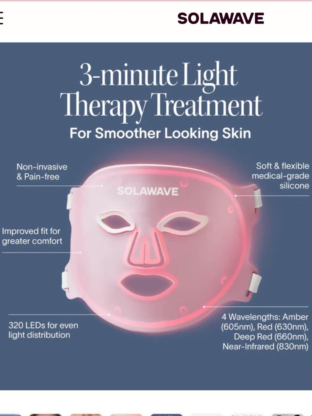 Solawave New Wrinkle Retreat PRO RedLight Therapy Mask - Picture 4 of 7